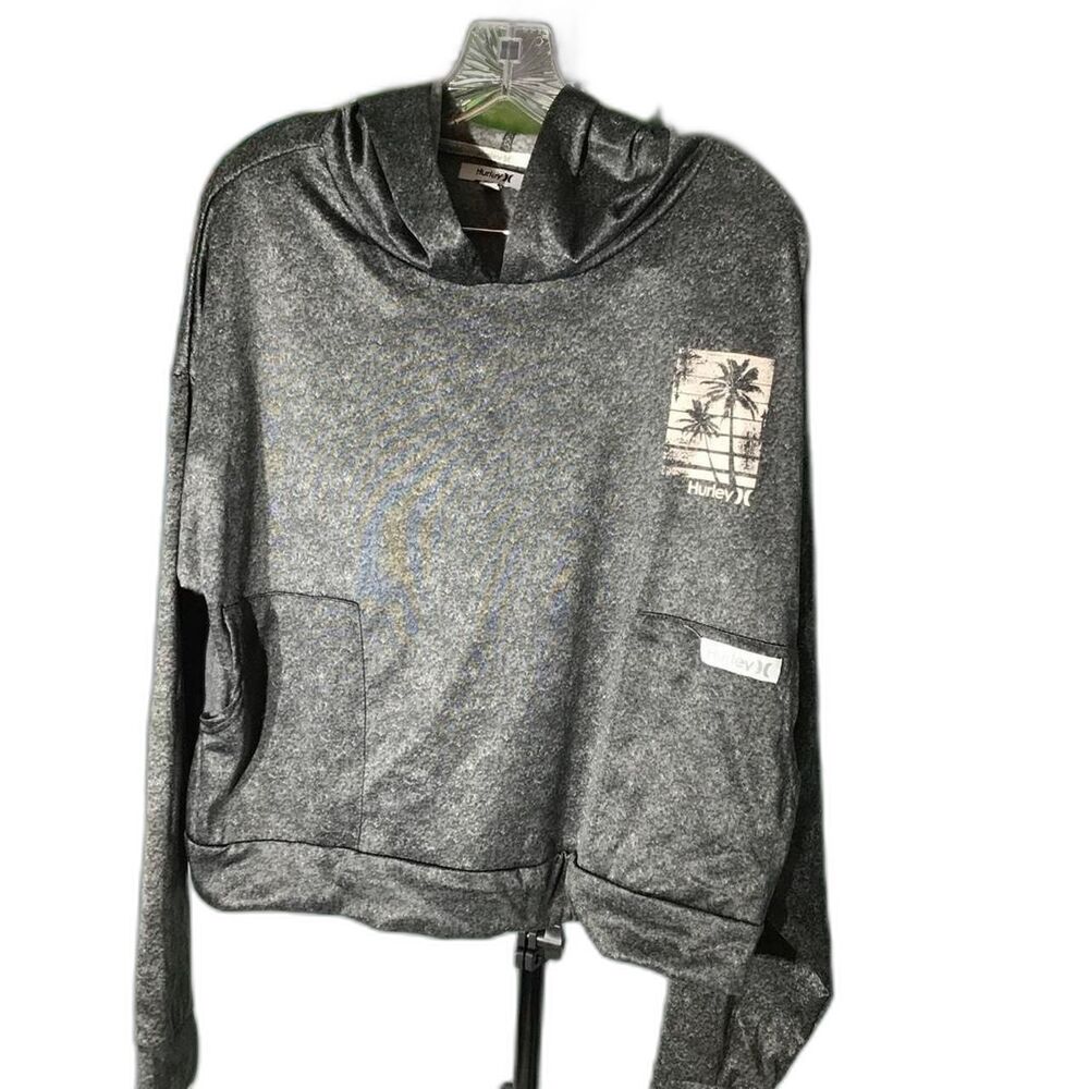 Hurley Men's Grey and Silver Hoodie
